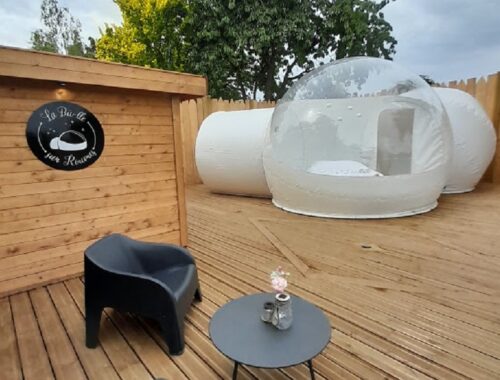 LA BULLE SUR ROUVRES vue de la terrasse privative